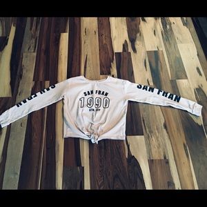 Pink Sweatshirt with San Fran Written in Black